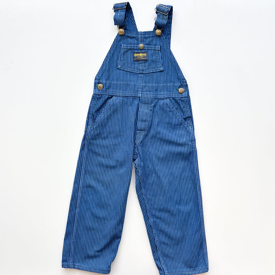 90s OshKosh Hickory Stripe dungarees (Age 4)