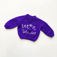 Load image into Gallery viewer, Let it Snow hand knitted jumper (Age 6/12m)
