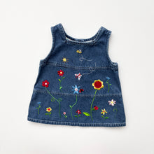 Load image into Gallery viewer, 90s Floral denim dress (Age 3/6m)
