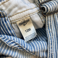 Load image into Gallery viewer, Oshkosh hickory dungaree shortalls (Age 1)
