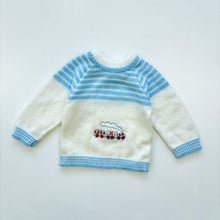 Load image into Gallery viewer, Train Hand Knitted jumper (Age 6/9m)
