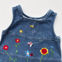 Load image into Gallery viewer, 90s Floral denim dress (Age 3/6m)
