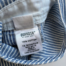Load image into Gallery viewer, 90s OshKosh hickory dungarees (Age 12m)
