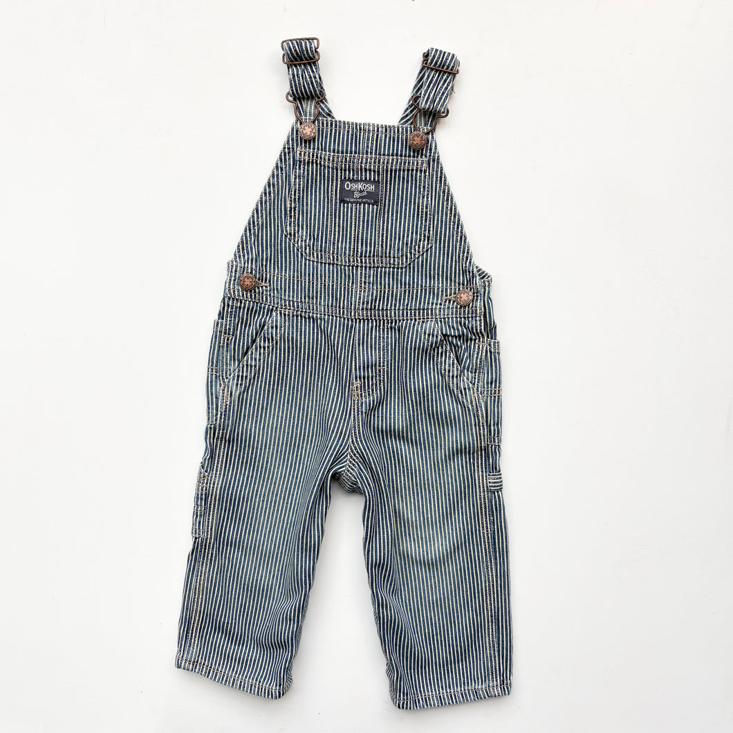 OshKosh hickory stripe dungarees (Age 18m)