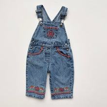 Load image into Gallery viewer, 90s Floral Denim dungarees (Age 12m)
