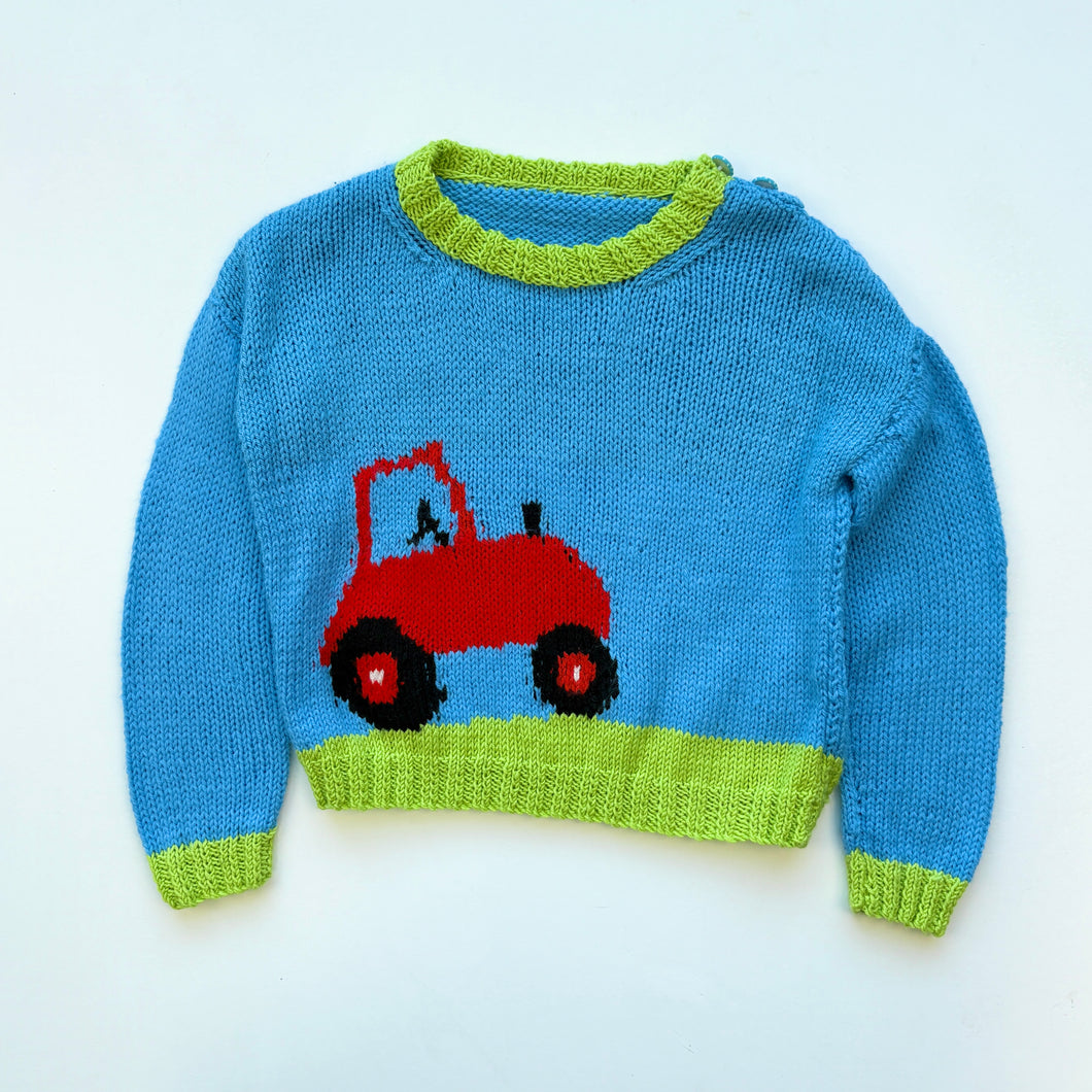 Train Hand Knitted jumper (Age 4/5)