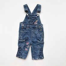 Load image into Gallery viewer, 90s Floral Denim dungarees (Age 12m)

