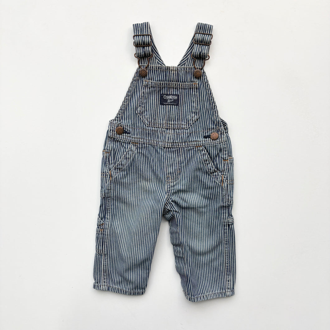 OshKosh hickory stripe dungarees (Age 9m)