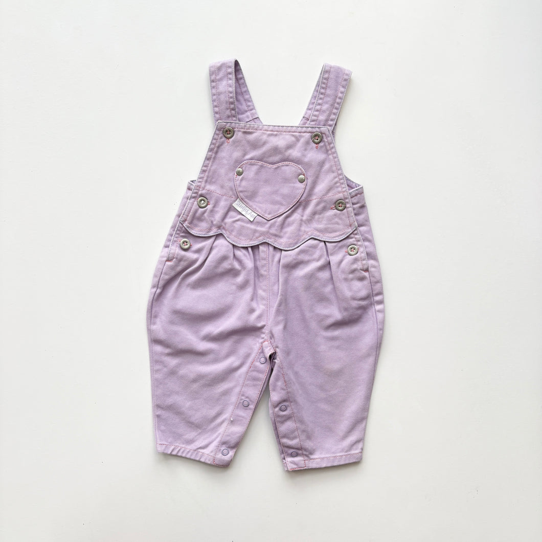 90s Lilac dungarees (Age 3m)