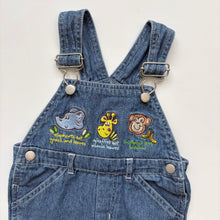 Load image into Gallery viewer, Animal denim dungarees (Age 3m)
