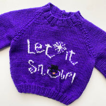 Load image into Gallery viewer, Let it Snow hand knitted jumper (Age 6/12m)
