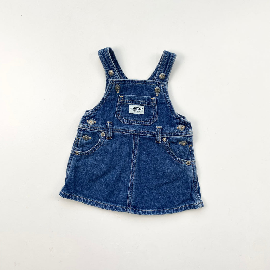 90s Oshkosh dungaree dress (Age 6/9m)