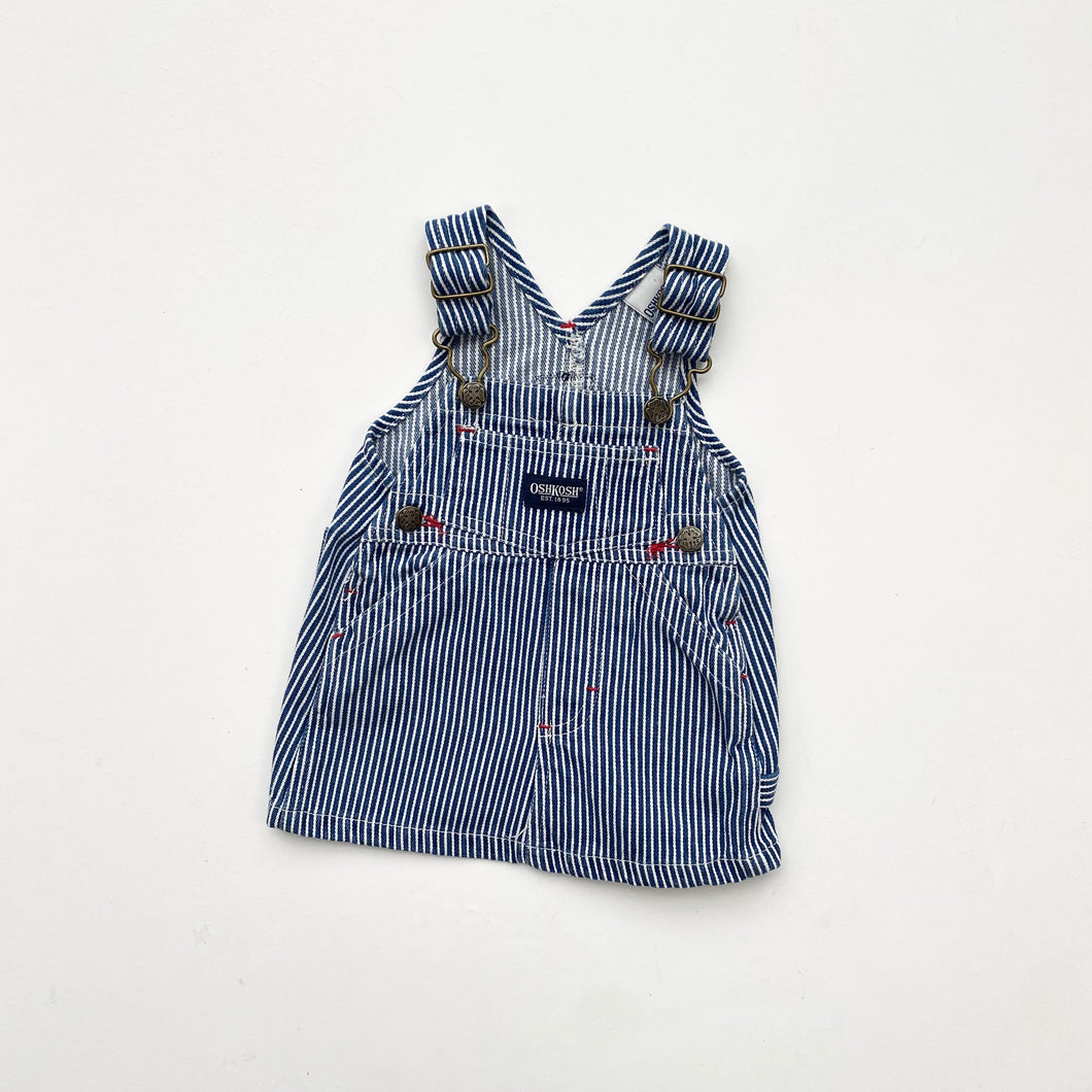 90s OshKosh hickory dungaree dress (Age 3m)