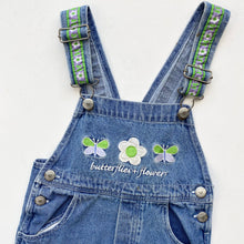 Load image into Gallery viewer, 90s Butterflies &amp; Flowers dungaree shortalls (Age 4)
