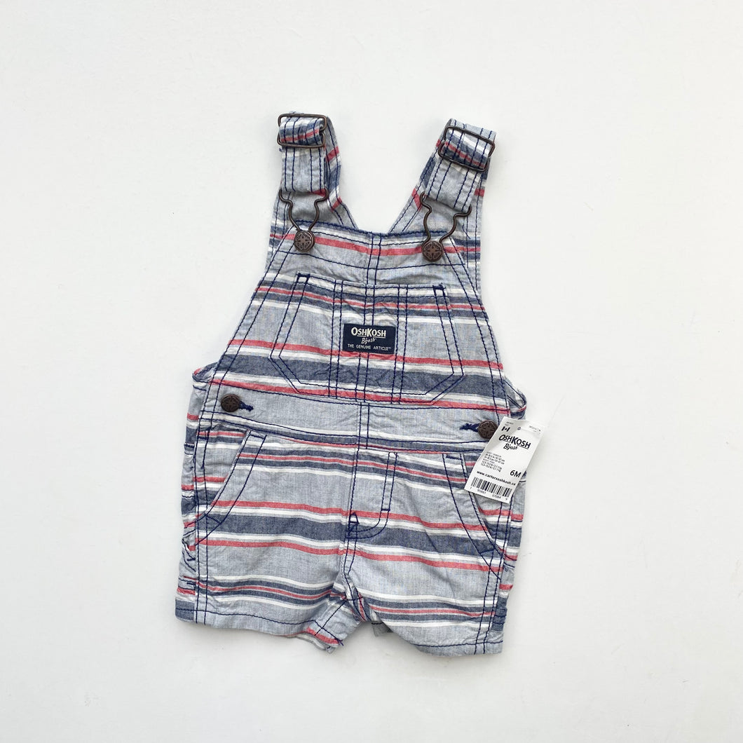 OshKosh striped dungaree shortalls (Age 6m)