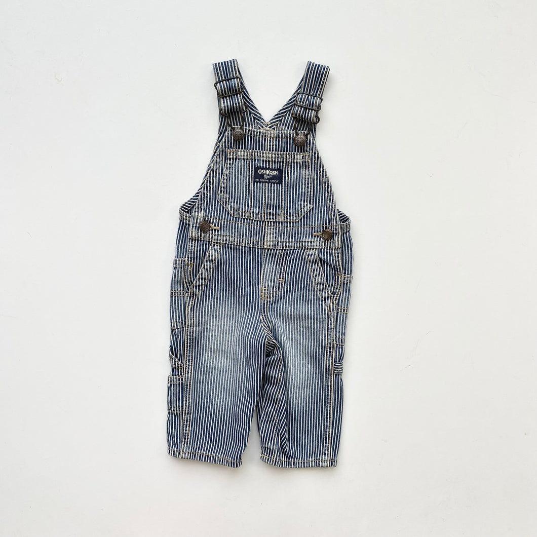 Oshkosh hickory stripe dungarees (Age 6m)