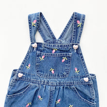 Load image into Gallery viewer, Floral denim dungaree shortalls (Age 2)
