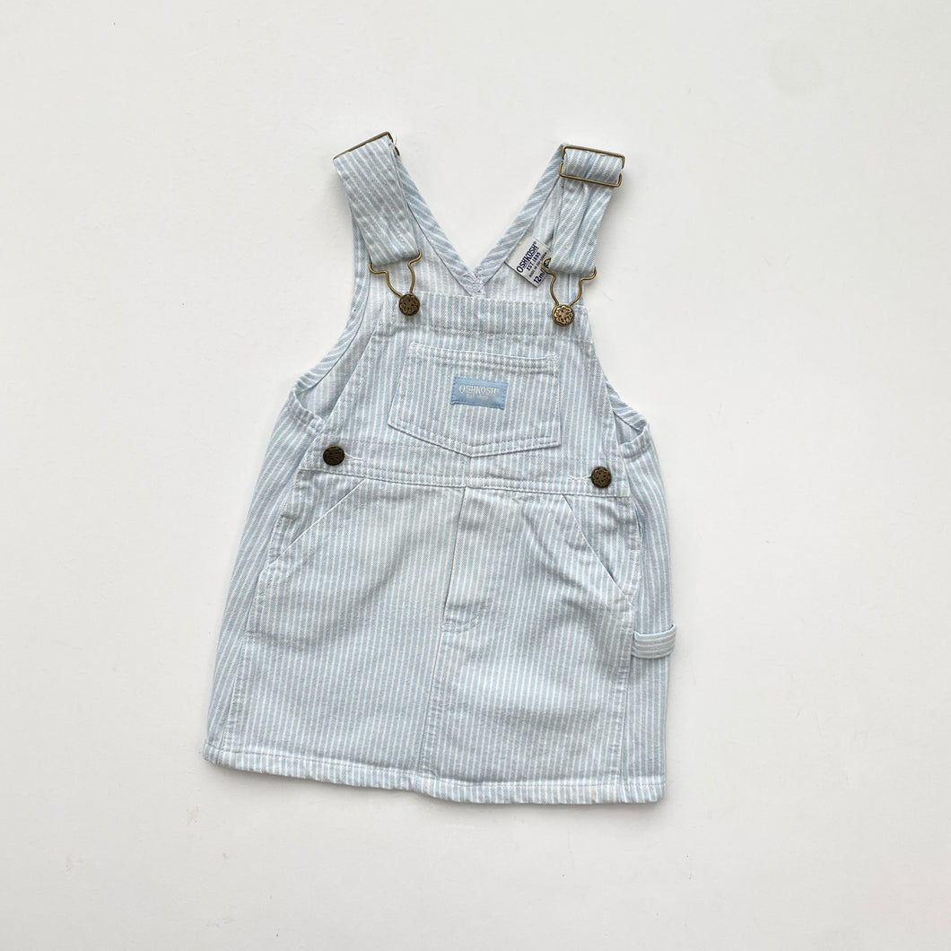 90s OshKosh hickory dungaree dress (Age 1)