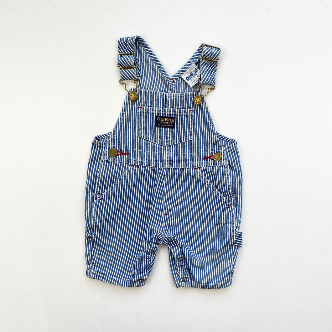 90s OshKosh hickory dungarees (Age 3m)