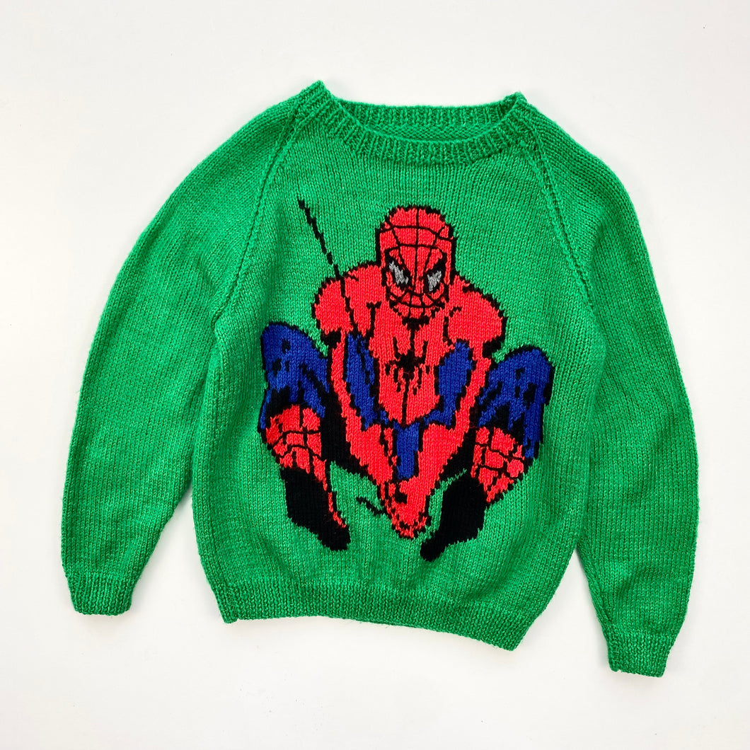 Spider-Man hand knitted jumper (Age 6/7)