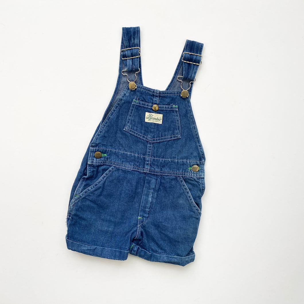 90s Vintage Denim dungaree shortalls (Age 4)