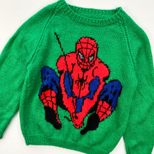 Load image into Gallery viewer, Spider-Man hand knitted jumper (Age 6/7)
