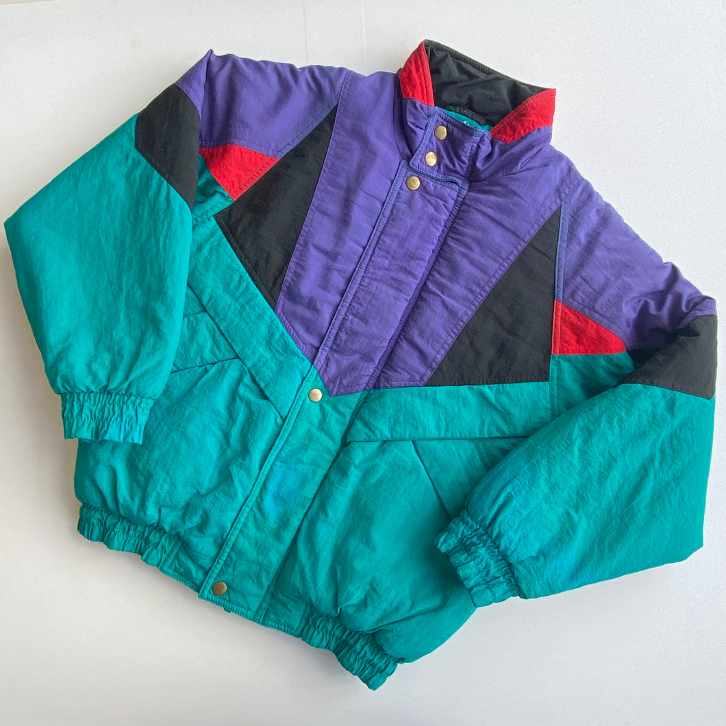 90s Crazy print bomber jacket (Age 10/12)