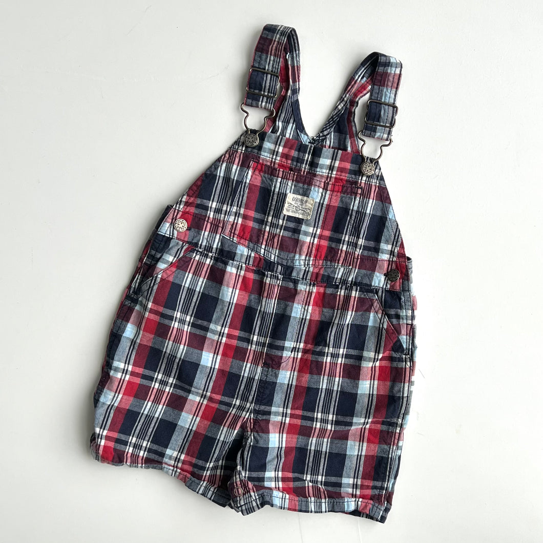 OshKosh check dungaree shortalls (Age 18m)