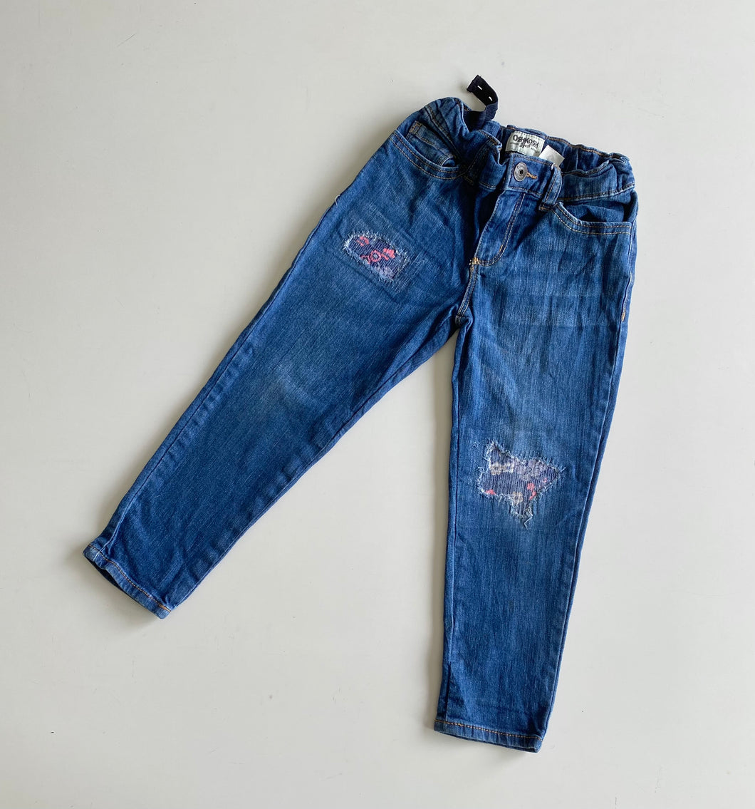 90s OshKosh patch work jeans (Age 4)