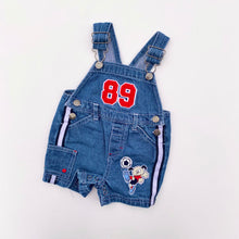 Load image into Gallery viewer, Vintage baby denim dungaree shortalls (Age 0/3m)
